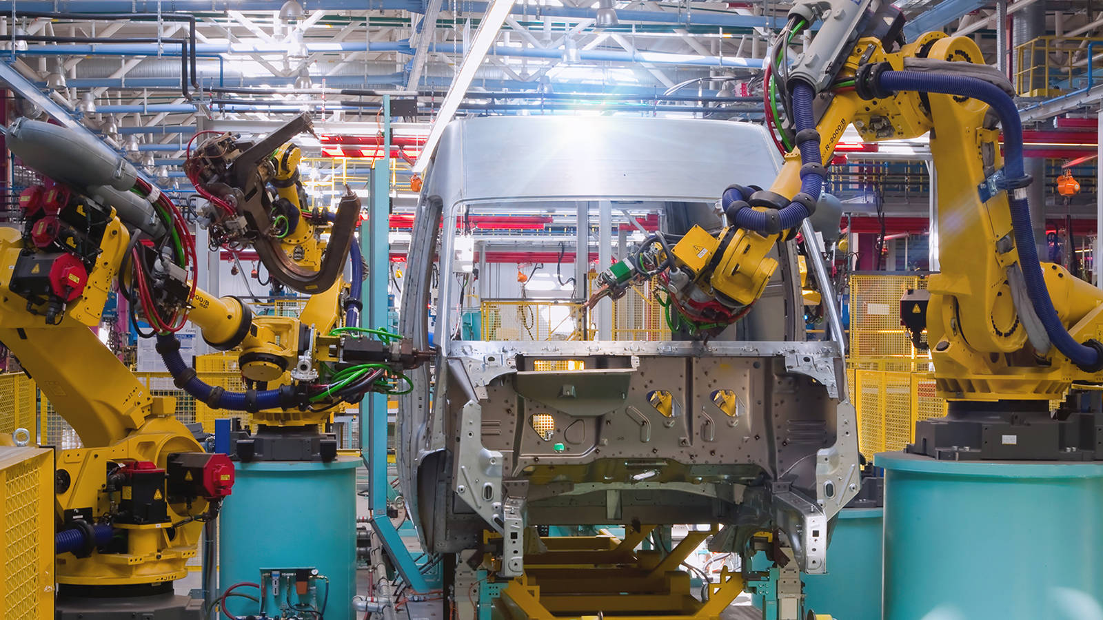 An industrial automation system for vehicle manufacturing